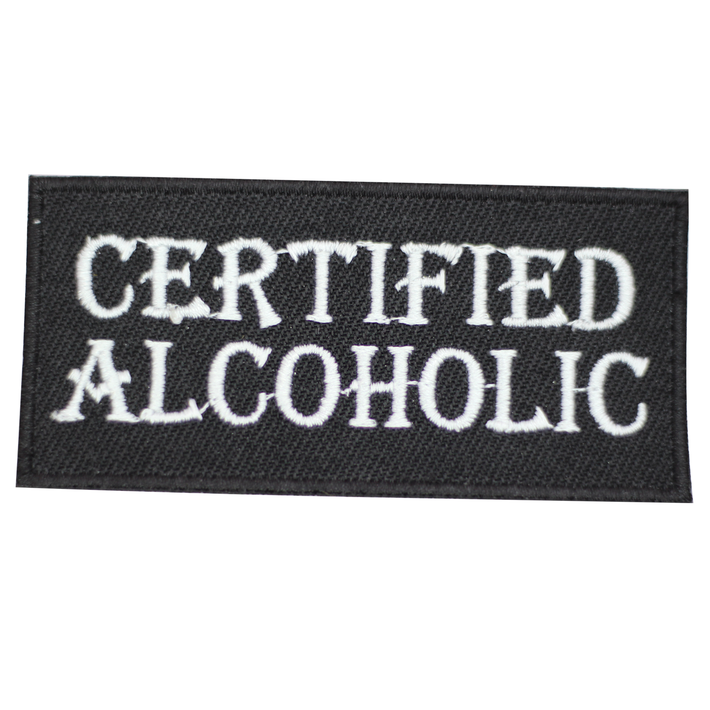 Certified Alcoholic Embroidered Iron on Sew on Patch Badge For Clothes etc. 9.5 x 4.5cm