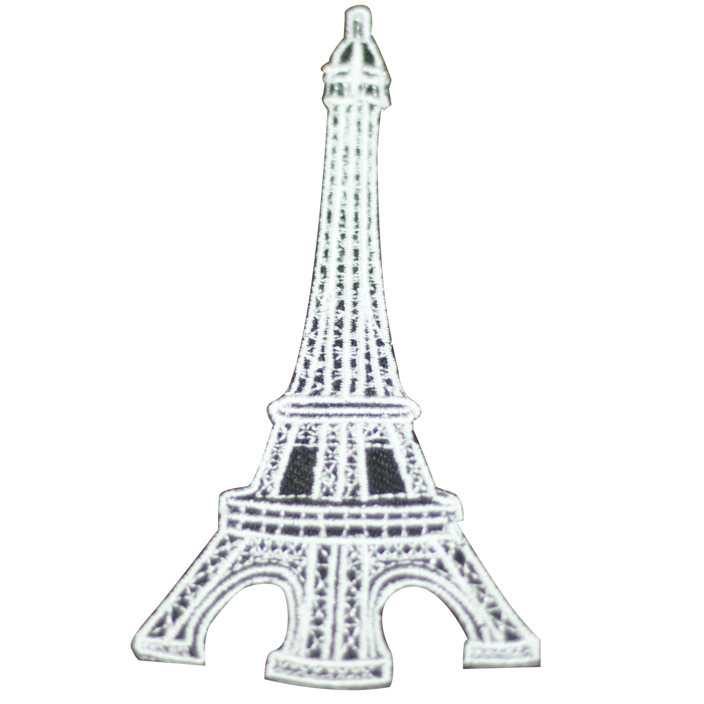 Eiffel Tower White Embroidered Iron on Sew on Patch Badge For Clothes etc 10X5.5CM