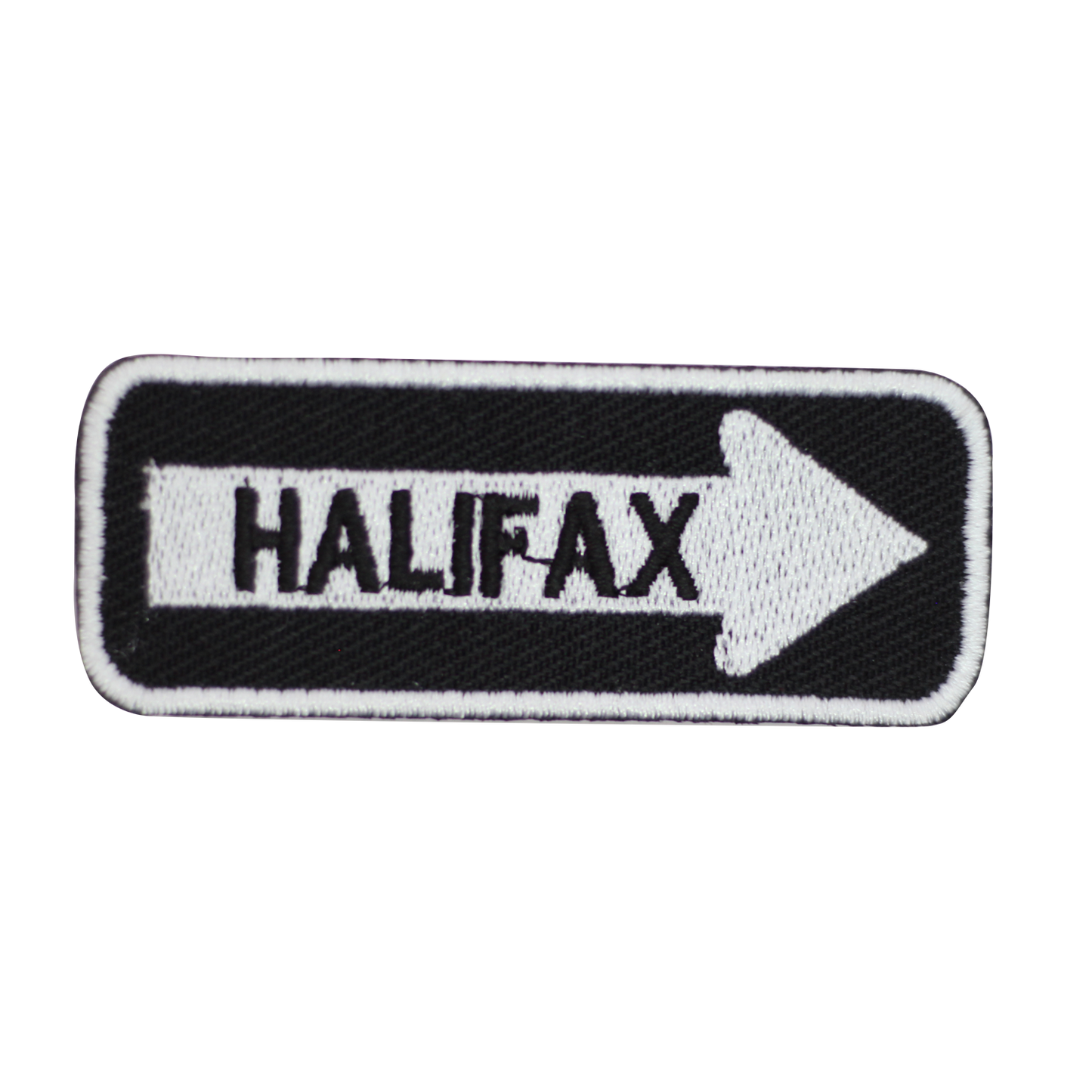 Halifax Road Sign Biker Embroidered Iron on Sew on Patch Badge For Clothes etc. 7.5x3cm