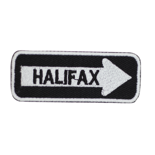 Halifax Road Sign Biker Embroidered Iron on Sew on Patch Badge For Clothes etc. 7.5x3cm