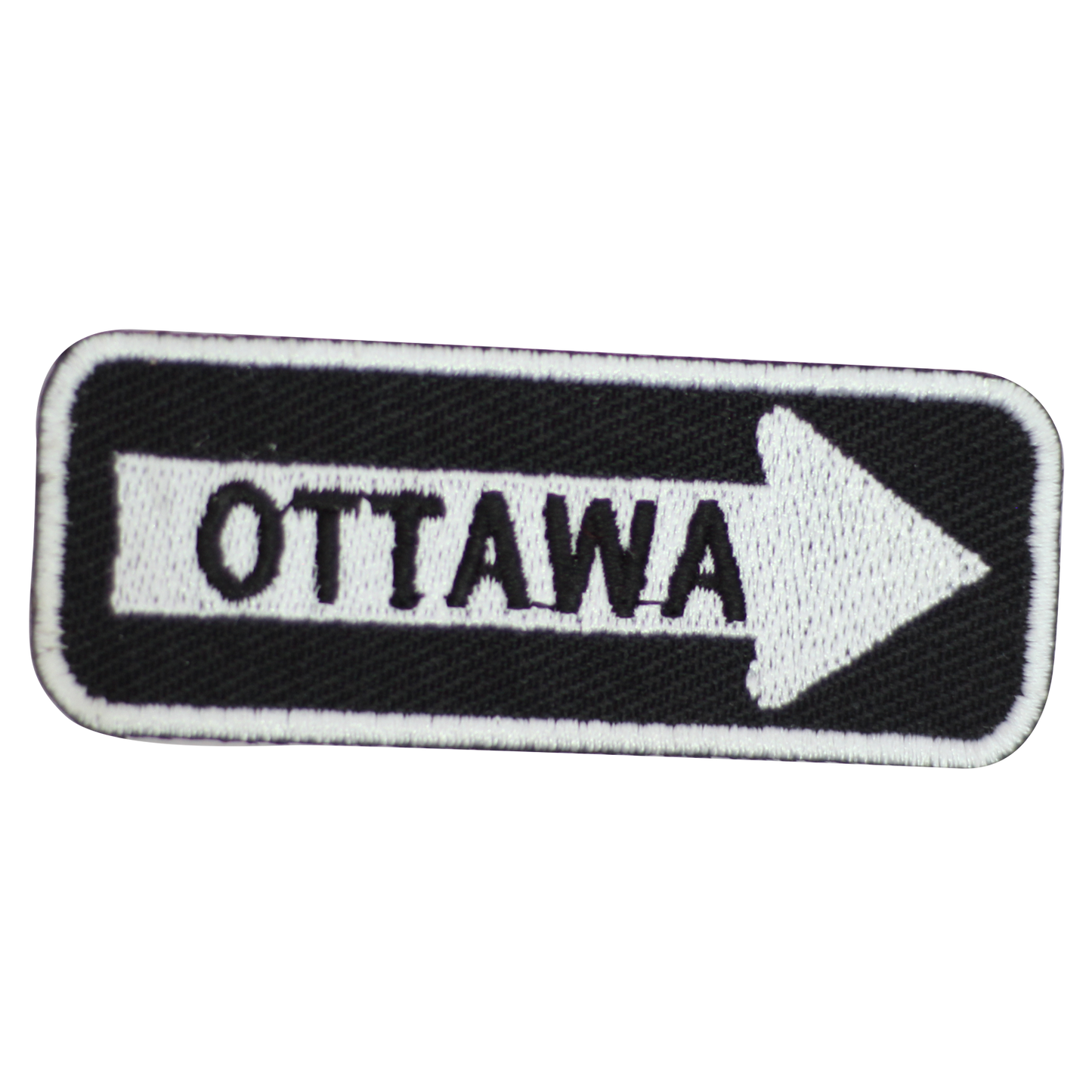 Ottawa Road Sign Biker Embroidered Iron on Sew on Patch Badge For Clothes etc. 7.5x3cm