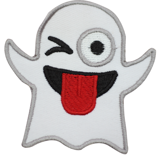 Ghost wink  Embroidered Iron on Sew on Patch Badge For Clothes etc 7X7CM