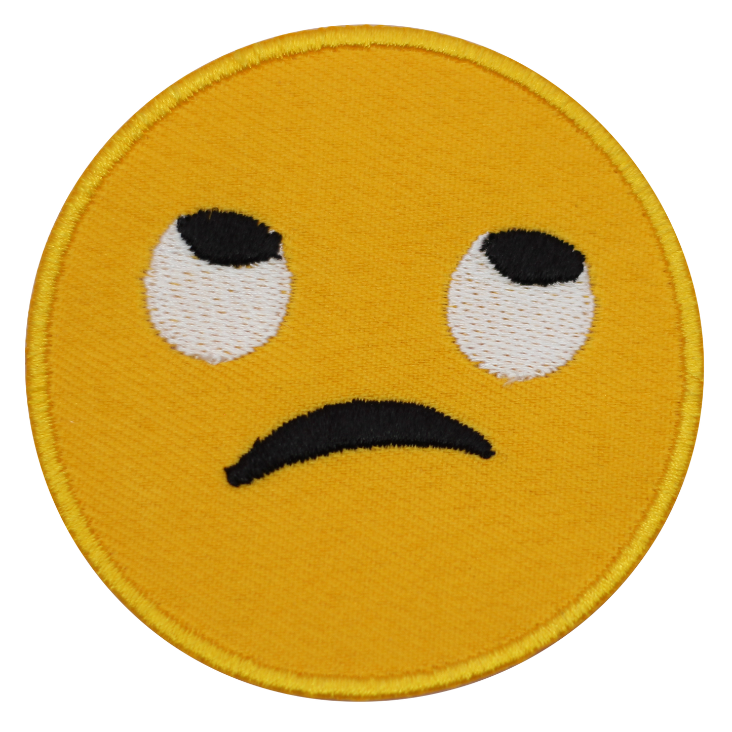 Face with rolling eyes emoji Embroidered Iron on Sew on Patch Badge For Clothes etc.7cm