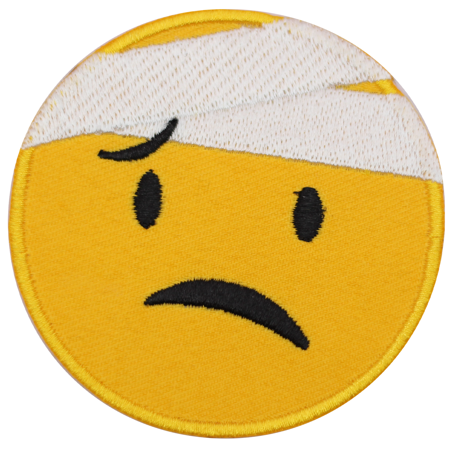 Face with head bandage emoji Embroidered Iron on Sew on Patch Badge For Clothes etc.7cm