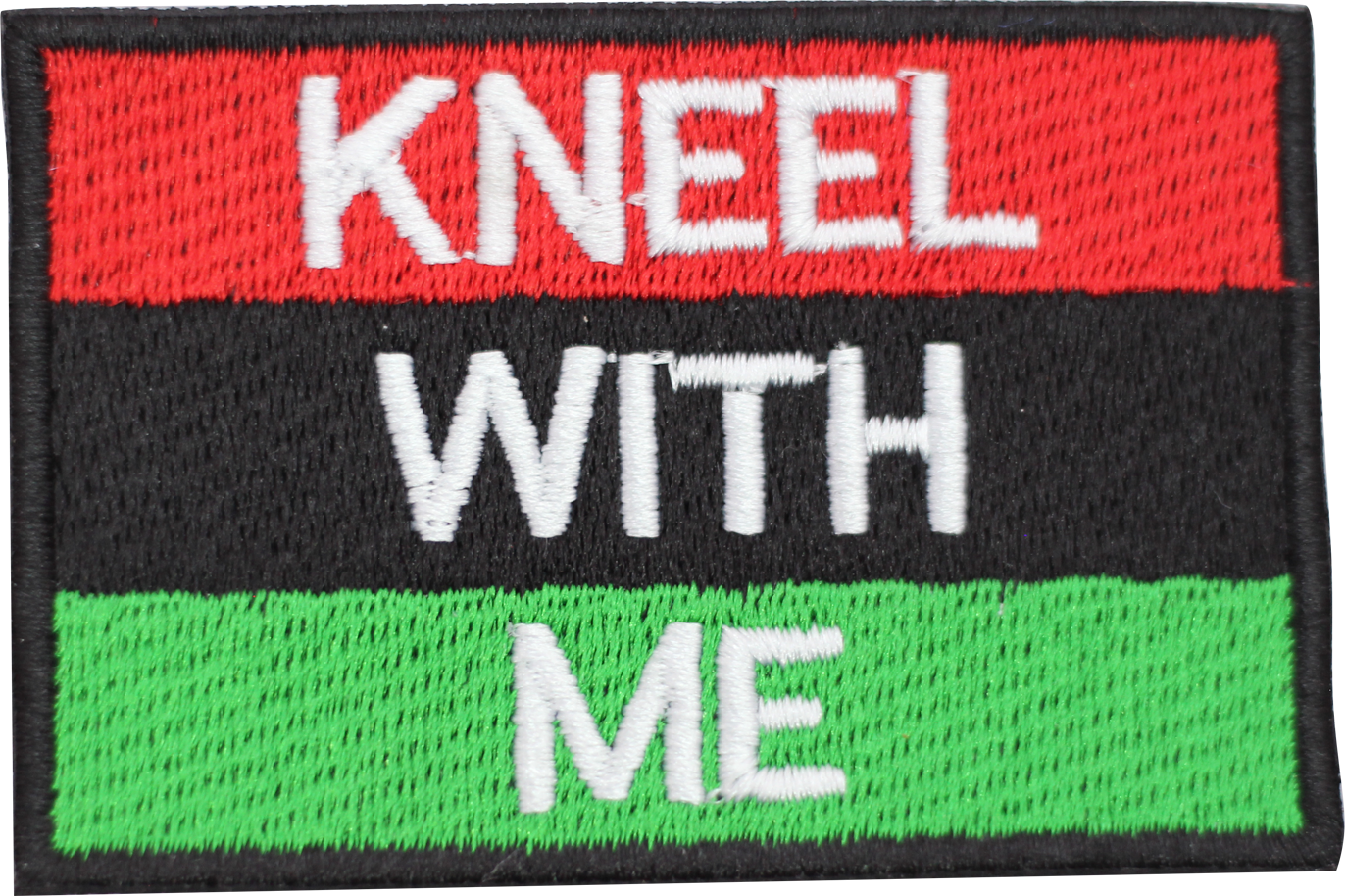 Black Lives Matter Kneel with Me BLM Flag Embroidered Iron on Sew on Patch Badge For Clothes etc. 7.5 X 5 CM