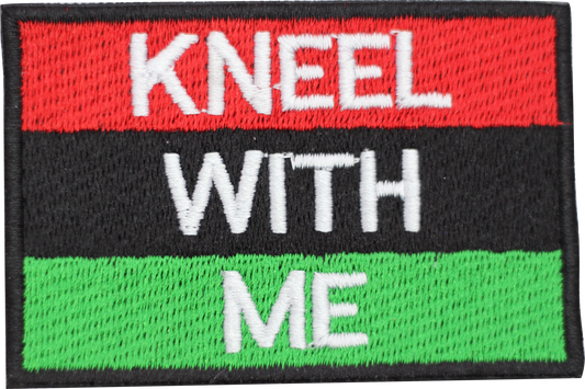 Black Lives Matter Kneel with Me BLM Flag Embroidered Iron on Sew on Patch Badge For Clothes etc. 7.5 X 5 CM