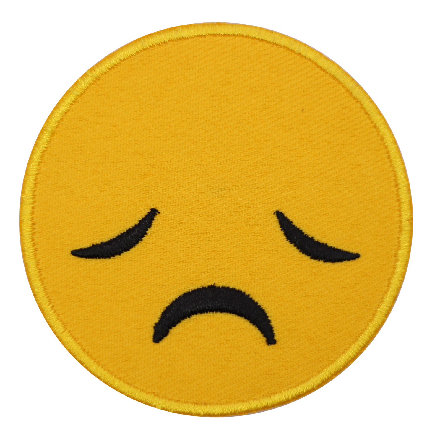 Disappointed face emoji Embroidered Iron on Sew on Patch Badge For Clothes etc.7cm