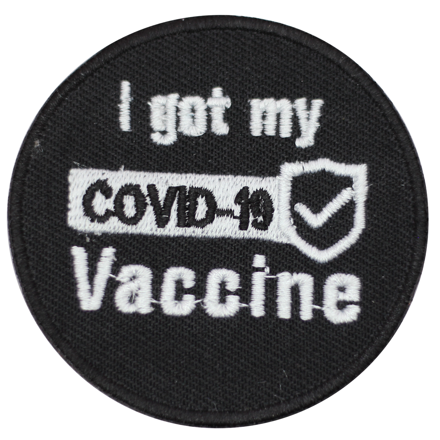 I got my covid 19 vaccine Embroidered Iron on Sew on Patch Badge For Clothes etc. 7cm