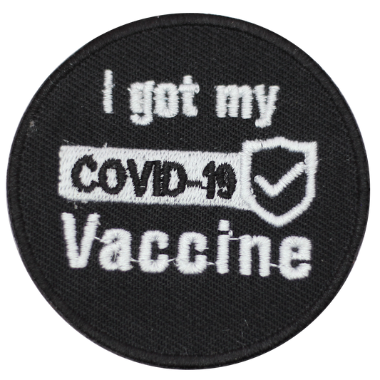 I got my covid 19 vaccine Embroidered Iron on Sew on Patch Badge For Clothes etc. 7cm