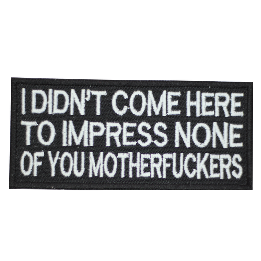 I didn’t Come here to impress none of you mother fuckers Embroidered Iron on Sew on Patch Badge For Clothes etc. 10x4.8cm