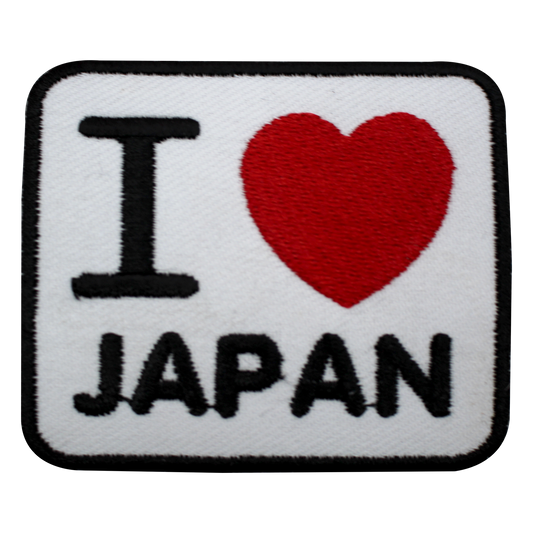 I Love Japan Embroidered Iron on Sew on Patch Badge For Clothes etc. 7x6cm