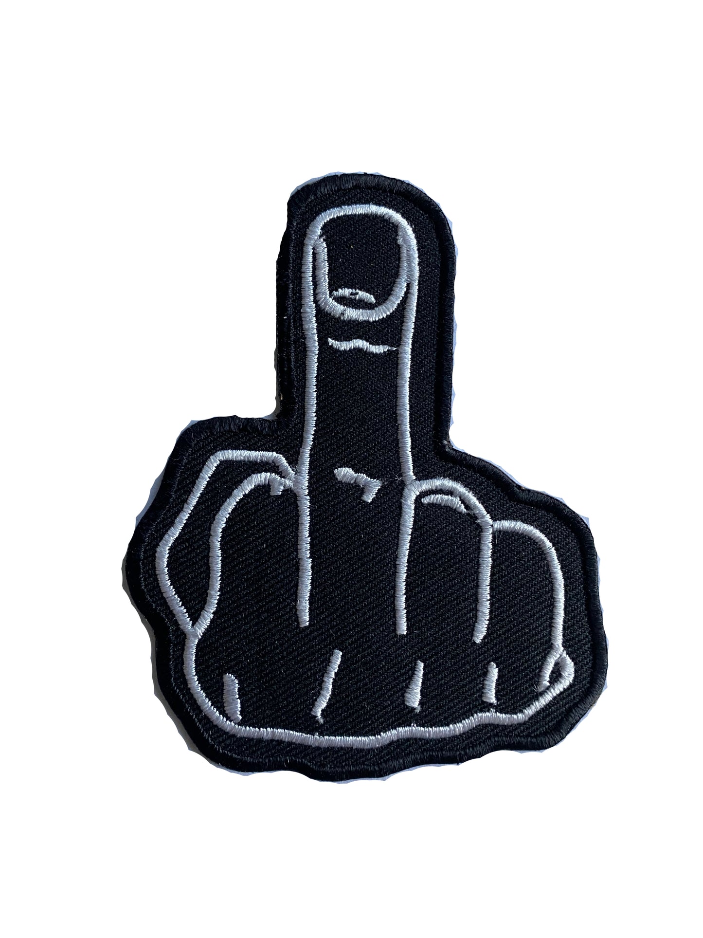 Middle Finger Patch Embroidered Iron on Sew on Patch Badge For Clothes etc. 3 x 4 inches