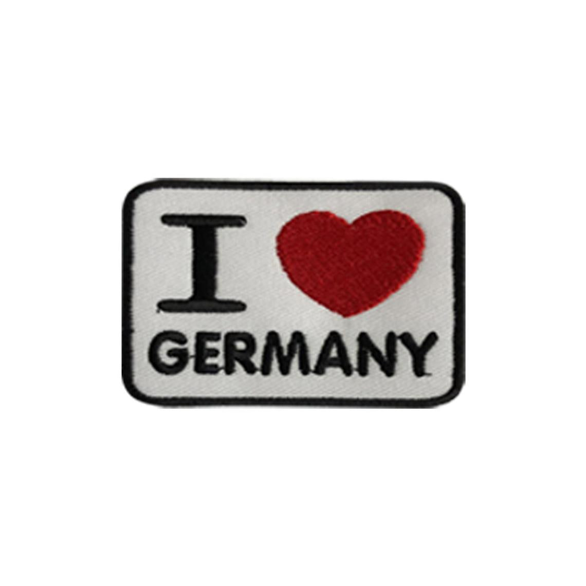 I Love Germany Embroidered Iron on Sew on Patch Badge For Clothes etc. 7x6cm