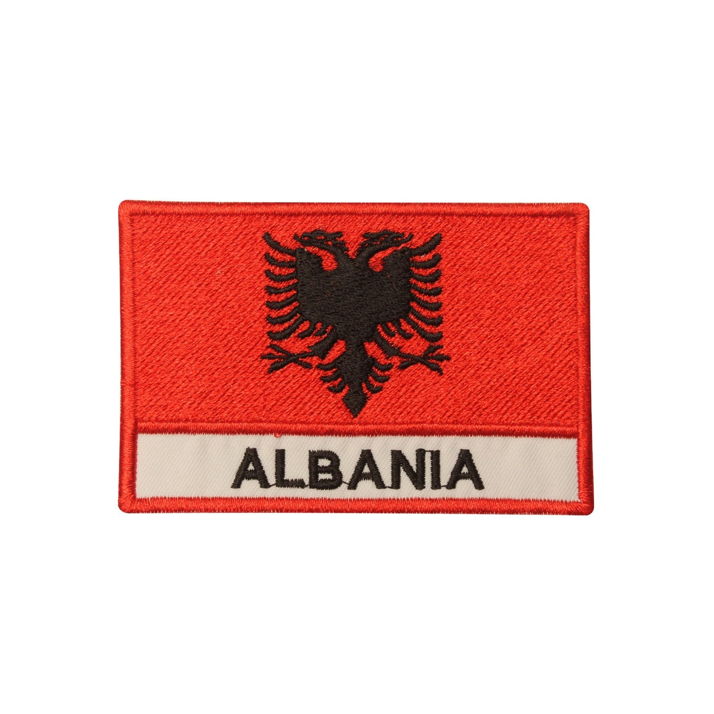 Albania National Flag Embroidered Iron on Sew on Patch Badge For Clothes 6 X 9 CM etc.