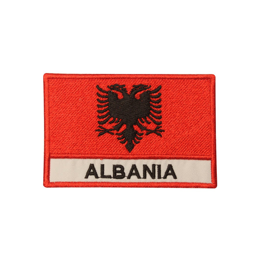 Albania National Flag Embroidered Iron on Sew on Patch Badge For Clothes 6 X 9 CM etc.