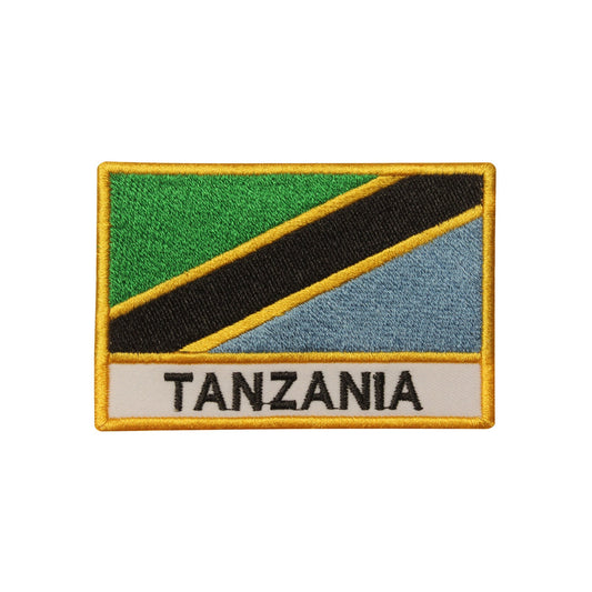 Tanzania National Flag Embroidered Iron on Sew on Patch Badge For Clothes 6 X 9 CM etc.