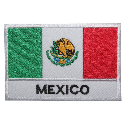 Mexico National Flag Embroidered Iron on Sew on Patch Badge For Clothes etc.