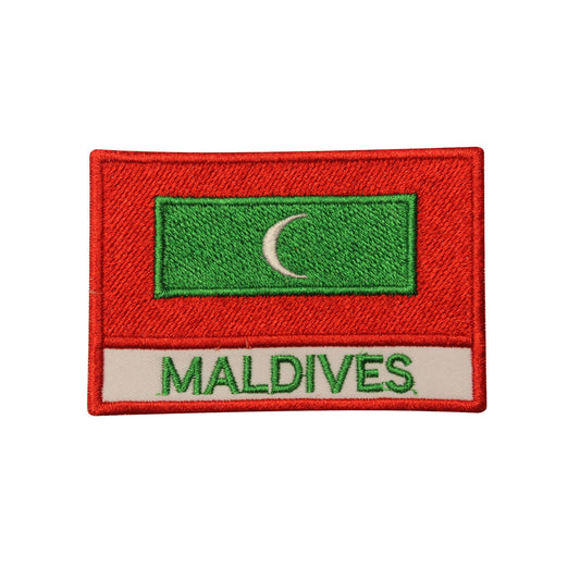 Maldives National Flag Embroidered Iron on Sew on Patch Badge For Clothes etc.