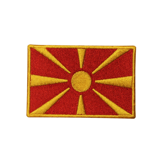 Macedonia National Flag Embroidered Iron on Sew on Patch Badge For Clothes etc.