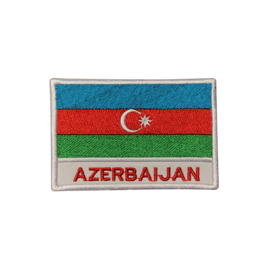 AZERBAIJAN National Flag Embroidered Iron on Sew on Patch Badge For Clothes etc.