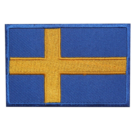 Sweden National Flag Embroidered Iron on Sew on Patch Badge For Clothes etc.