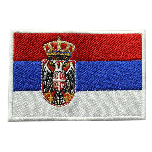 Serbia National Flag Embroidered Iron on Sew on Patch Badge For Clothes etc.