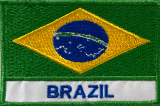 Brazil National Flag Embroidered Iron on Sew on Patch Badge For Clothes etc.