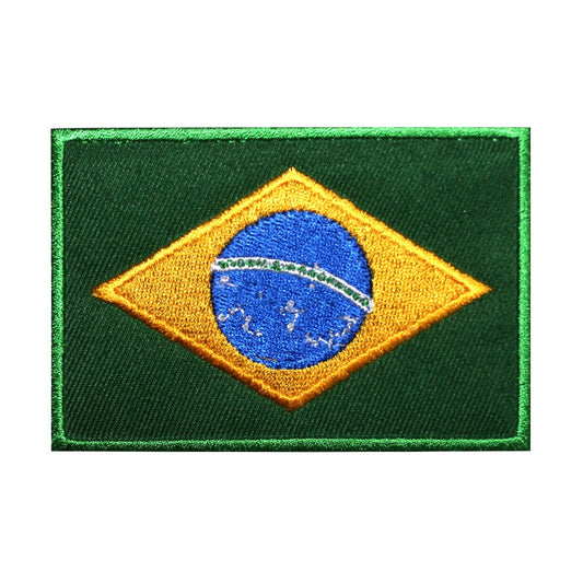 Brazil National Flag Embroidered Iron on Sew on Patch Badge For Clothes etc.