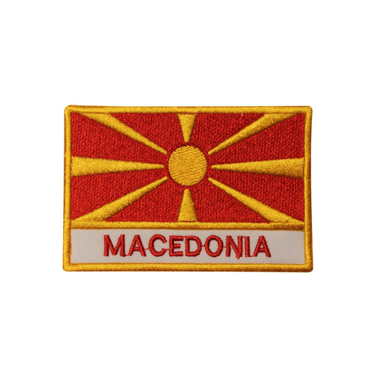 Macedonia National Flag Embroidered Iron on Sew on Patch Badge For Clothes etc.