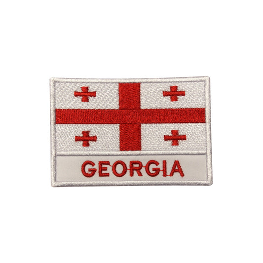 Georgia National Flag Embroidered Iron on Sew on Patch Badge For Clothes etc.