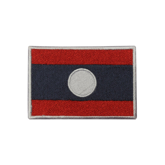 Laos National Flag Embroidered Iron on Sew on Patch Badge For Clothes etc.