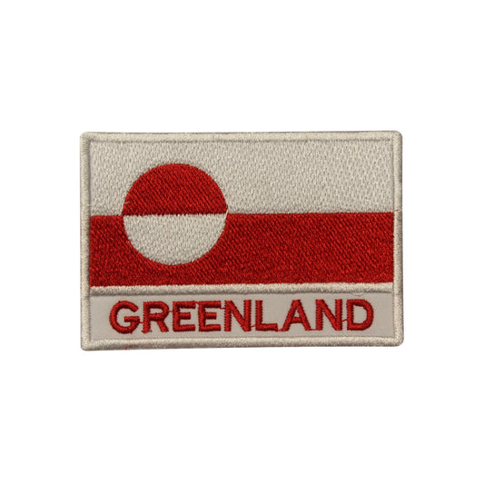 Greenland National Flag Embroidered Iron on Sew on Patch Badge For Clothes etc.