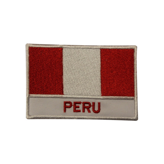 Peru National Flag Embroidered Iron on Sew on Patch Badge For Clothes etc.