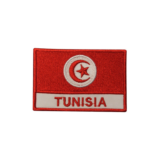 Tunisia National Flag Embroidered Iron on Sew on Patch Badge For Clothes etc.