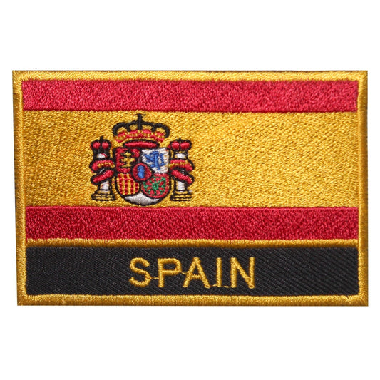 Spain National Flag Embroidered Iron on Sew on Patch Badge For Clothes etc.