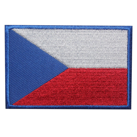 Czech Republic National Flag Embroidered Iron on Sew on Patch Badge For Clothes etc. 9 x 6 cm