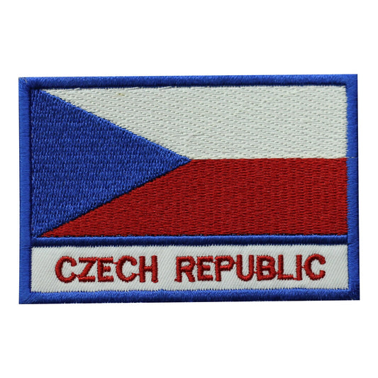 Czech Republic National Flag Embroidered Iron on Sew on Patch Badge For Clothes etc. 9 x 6 cm