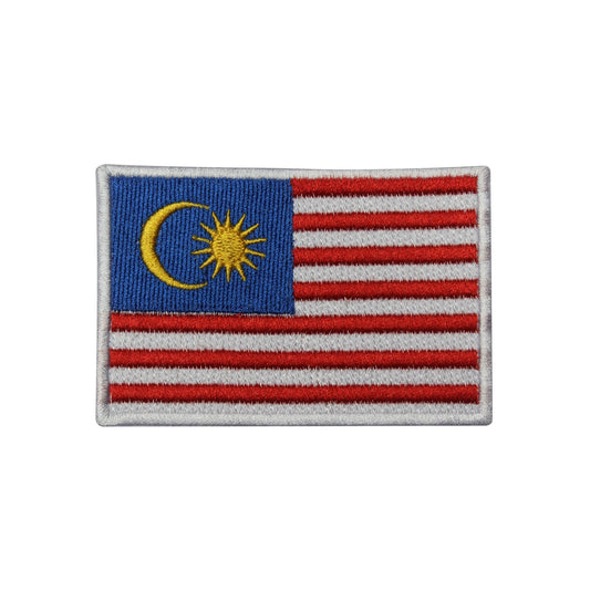 Malaysia National Flag Embroidered Iron on Sew on Patch Badge For Clothes etc. 9 x 6 cm