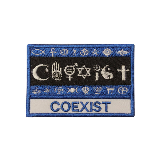 COEXIST Flag Embroidered Iron on Sew on Patch Badge For Clothes etc. 9 x 6 cm