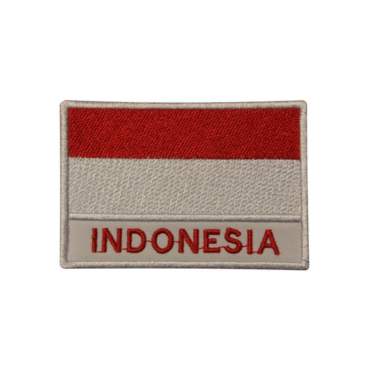 Indonesia National Flag Embroidered Iron on Sew on Patch Badge For Clothes etc. 9 x 6 cm