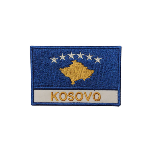 Kosovo National Flag Embroidered Iron on Sew on Patch Badge For Clothes etc. 9 x 6 cm