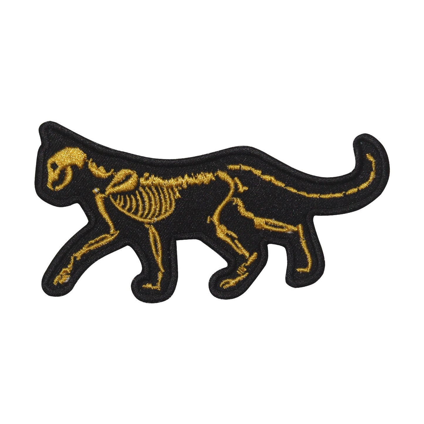 Halloween Cat Skeleton Embroidered Iron on Sew on Patch Badge For Clothes etc.10x5cm