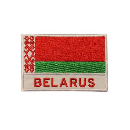 Belarus National Flag Embroidered Iron on Sew on Patch Badge For Clothes etc.