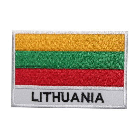 Lithuania National Flag Embroidered Iron on Sew on Patch Badge For Clothes etc.