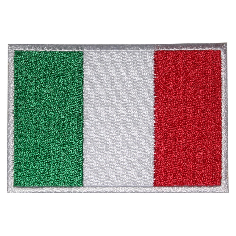 Italy National Flag Embroidered Iron on Sew on Patch Badge For Clothes etc.