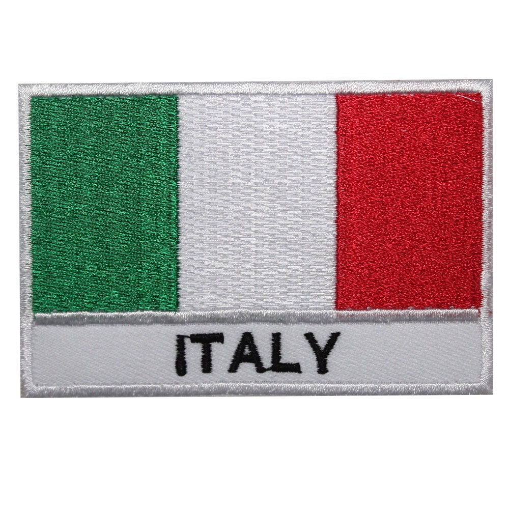 Italy National Flag Embroidered Iron on Sew on Patch Badge For Clothes etc.