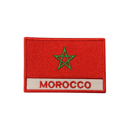 Morocco National Flag Embroidered Iron on Sew on Patch Badge For Clothes etc. 9 x 6 cm