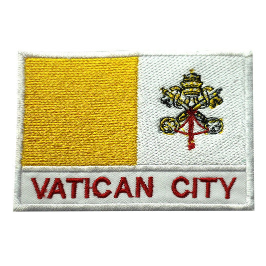 Vatican City Flag Embroidered Iron on Sew on Patch Badge For Clothes etc. 9 x 6 cm