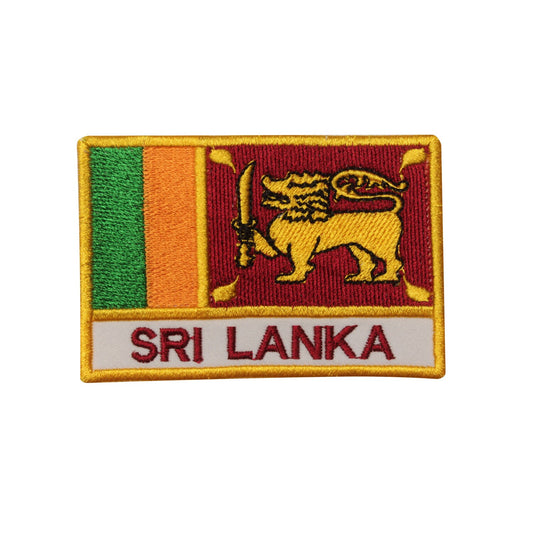 Sri Lanka National Flag Embroidered Iron on Sew on Patch Badge For Clothes etc. 9 x 6 cm