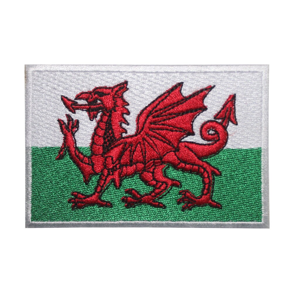 Wales National Flag Embroidered Iron on Sew on Patch Badge For Clothes etc. 9 x 6 cm